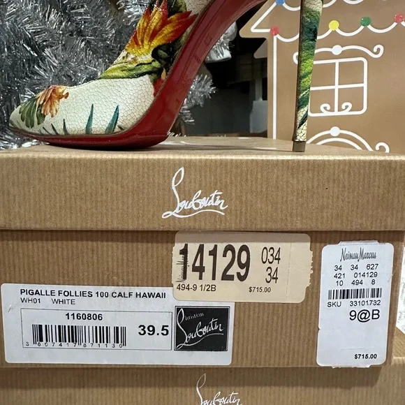 Size 39.5 Christian Louboutin heels, never worn. Has sole cover on already. - Picture 4 of 4